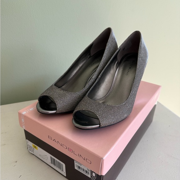 Bandolino silver Wedge Peep-Toe Shoes - Picture 3 of 4